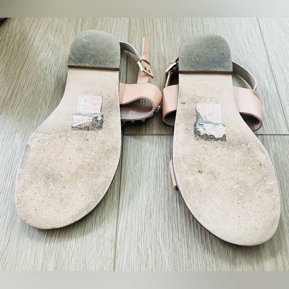 J. Crew Factory Crystal Embellished Tan Flat Sandal Size 7 - Picture 2 of 3